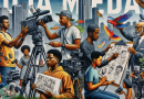 An artistic mural in Atlanta showcasing digital storytelling with "Mojo Media" displayed prominently.